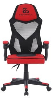 NEWSKILL Eros Silla Gaming ergonómica con Respaldo de Malla, Asiento Acolchado y Base metálica - Color Rojo