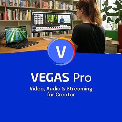 VEGAS Pro 20 - Video, Audio & Streaming für Kreative | Videobearbeitungssoftware | Videoschnittsoftware | Windows 10/11 PC | 1 Lizenz | Pro | PC Aktivierungscode per Email