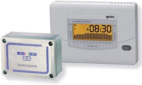 Cronotermostato Geca Easy Radio Elettronico Digitale con Programmazione Giornaliera/Settimanale Bianco 35572147 + 35572148