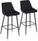 TUKAILAI Barhocker 2er Set 75cm, Barstühle Samt, Küchenhocker mit Rückenlehne Gepolstertem Sitz Metallbeinen Fußstütze, Tresenhocker Bistrohocker für Küche Bars Esszimmer Restaurants, Schwarz