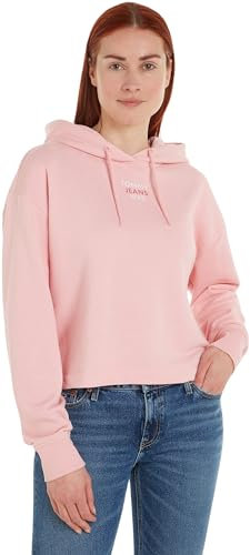 Tommy Jeans Damen Hoodie Essential Logo mit Kapuze, Rosa (Ballet Pink), XL