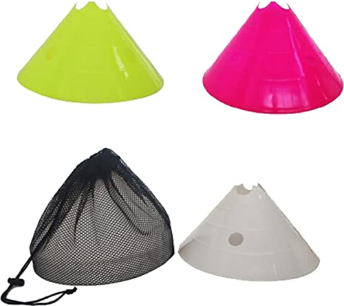 22YardsPro Football Super Cone Training Mega Marker Domes [Pack of 20] - Jumbo 14cm Cones for Speed & Agility Drills - Durable Weatherproof PVC - 3+ Colour Options