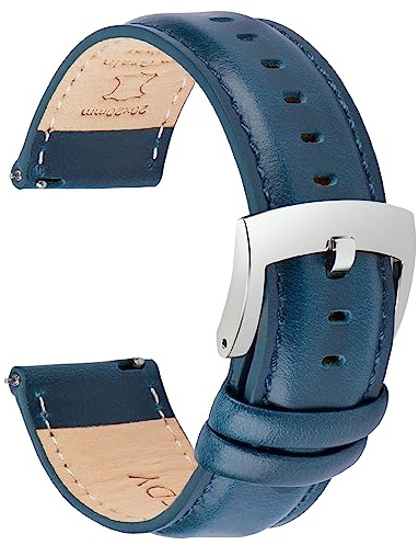 OTTOODY Leder Uhrenarmband 18-22mm Mit Schnellverschluss - Elegantes Ersatz-Armband für Herren und Damen Uhren und Smartwatches