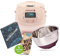 REISHUNGER Digitaler Reiskocher klein, pink | 0,6 L bis 3 Personen | 11-teiliges Starterset inkl. Reiswaschschüssel, Kochbuch & 8 Sorten Reis