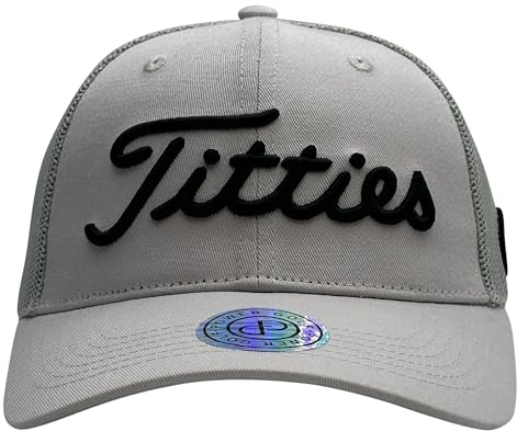 GP Power Golf Original Titties Mesh Hat - Weiße Trucker Cap mit verstellbarem Strapback, Grau, Einheitsgröße