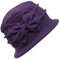 Damen Glockenmütze French Vintage Floral Fleece Cloche Klassischer Winter 1920s Eimer Wollmütze Bucket Hat