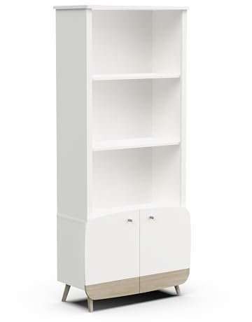 habeig Kinderschrank #316, Kommode, Bücherregal, blau, weiß, Holz, Höhe 177cm, Kinderzimmer, Schrank (weiß/Natur)