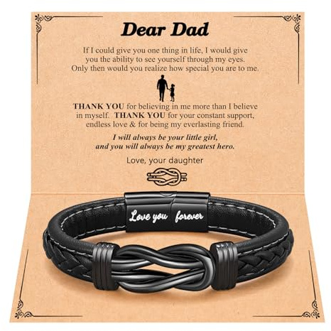 PINKDODO Lederarmband für Herren, Aufschrift To My Son Grandson Nephew Man Boyfriend Brother Dad für Geburtstag, Valentinstag, Weihnachten, 8.5 inches, Leder, Kein Edelstein