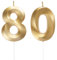 Geburtstagskerzen Zahlen 80, Gold Geburtstag Kerzen, 3D Tortendeko, Geburtstagskerze Kuchendeko für Geburtstag Party, Hochzeiten, Firmenfeiern, Jubiläen kuchen Dekoration, Birthday Candle Nummer 80