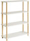 IBUYKE 4-Tier Holz offenes Bücherregal mit moderner freistehender Bücherregal Aufbewahrungsorganizer, stehende Regaleinheiten, multifunktionaler Ausstellungsstand für Schlafzimmer, Wohnzimmer WBC004W