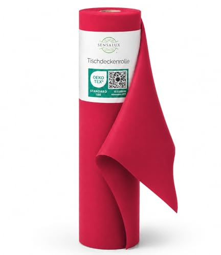 Sensalux Tischdeckenrolle Vlies 1,18 x 25 m Pink, 80 g/m² | abwaschbar, wasserabweisend, stoffähnlich, Tischdecke Rolle, OEKO-TEX, Party, Hochzeit, Catering, Event