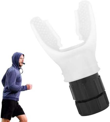 Atemtrainer Lungentrainer, Breathing Exerciser Trainer, Lung Trainer Sport Tragbares, Iron Lung Trainer, Lung Trainer mit Einstellbaren Widerständen, Zur Verbesserung Der Lungenkapazität, Weiß