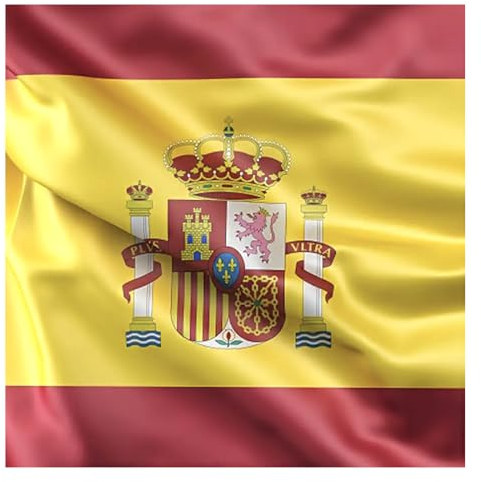 Bandera de España, Bandera 90cm x 150cm, Bandera Grande con Trabilla para Mástil y Cordones para Sujetar, Bandera Ligera, Bandera para Deportes, Fútbol, Manifestaciones, Edificios,