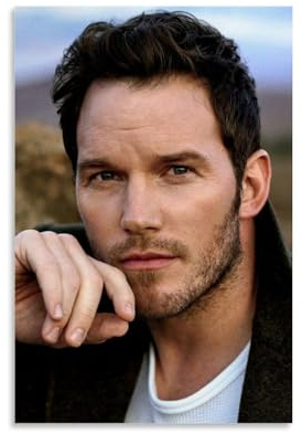 OqcEha Chris Pratt Poster, Kunst, Stern, Bild, Druck, Leinwand, Wandfarbe, Kunst, Dekoration, moderne Wohnkunstwerke, Geschenkidee, 50 x 75 cm