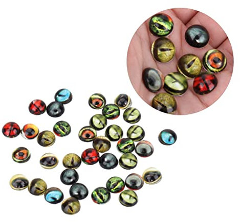 STOBOK 50stücke Runde für DIY-schmuck Zufällige Farbe Glascabochons Kuppelcabochons Schmuckzubehör Schmuckherstellungsmaterialien