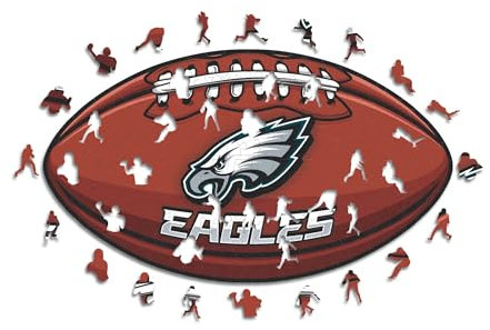 Iconic Puzzles, Philadelphia Eagles Crest, 100% ökologisch nachhaltiges Holzpuzzle mit offizieller Lizenz, Größe L, 500 Teile