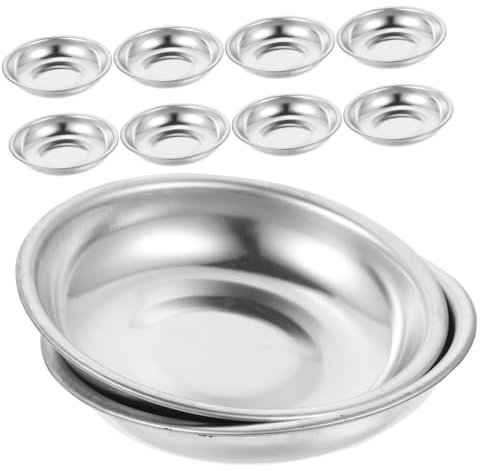 Cabilock Set Di Ciotole Rotonde Da 10 Pezzi in Acciaio Inox Per Salse Condimenti Compatti Per Uso Domestico