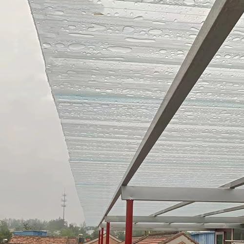Klare Wellplatten,2mm Wellbahn Tageslichtpaneele,Stoßfeste Dachplatten,Wetterfest/UV-beständig Wandblech Dachblech,Gewächshausplatte,Ersatzplatten,Längenzuschnitt Möglich (0.9x2.3m/35x91in,15 Pcs)