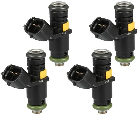 A ABSOPRO Kraftstoffeinspritzdüse Nr. 036906031AG für VW Polo 06-09 1.4 16V für VW Polo 09-14 1.4 Schwarz 4 Stück