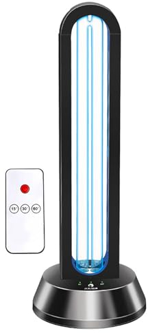 UVC Keimtötende Lampe , UV-Licht-Desinfektionsmittel, UV Light Sanitizer Quartz Lamp Ozone UVC Germicidal Lamp , mobile Ozon-UV-Keimtötungslampe, mit dreistufiger Zeitsteuerung und Fernbedienung 36W