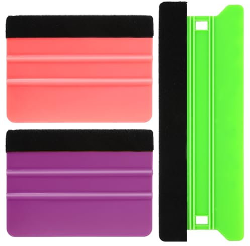 Squeegee for Vinyl, 3pcs Window Tint Squeegee Tool,4inch - 8inch Felt Edge Vinyl Wrap Squeegee Car Decal Squeegee,Wallpaper Smoothing Tool for Car Wrap, DIY Crafting,Window Tin,Floor
