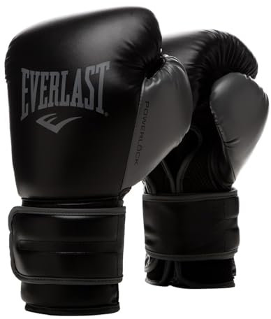 Everlast Unisex Power lock2 Pro Hook And Loop Boxing Gloves Black 14oz