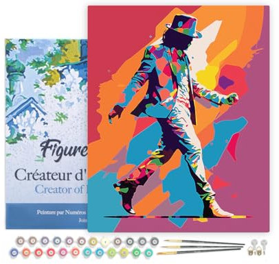 Figured'Art Peinture par Numéro Adulte avec Cadre Le Roi de la Danse - Activité Manuelle Kit de Loisir Créatif DIY Numéro d'Art Complet - 40x50cm toile tendue sur châssis