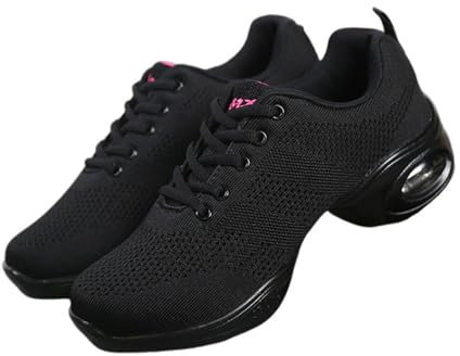 Hixingo Jazzschuhe Damen Cheerleader Schuhe Lace Up Tanzsneaker Damen, Geteilte Sohlen Line Dance Schuhe Damen, Zumba Schuhe Damen für Fitness Yoga Gymnastik Training Schuhe