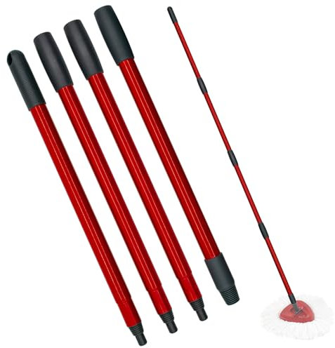 Spin Mango de Repuesto Mop Compatible With Vileda Turbo Spin Mop EasyWring Adjustable 4 Section Rod Extraíble