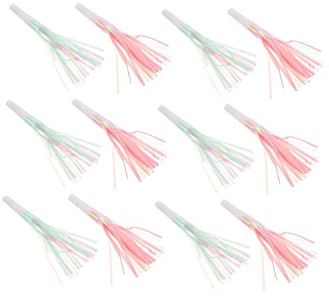 Alasum 12st Drachenpfeife Blasen Lufthorn-streich Schlag Leuchtstäbe Masse Klöppel Krachmacher Becher Party Streamer Gefranste Pfeife Quastengebläse Colorful Plastik