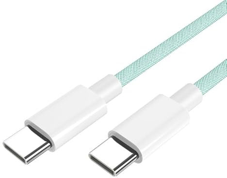 iCatchy For Motorola Moto G power 2025 Nylon Braided USB Type C Cable, Male to Micro USB Cord, 5A Supercharge, Fast Charging Cable Lead Data Transfer Charger Power Cord Lead (Green)