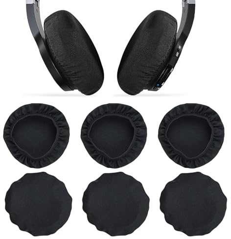 xolear 3 Paires Coussinets d'oreilles pour Casque, Étirable et Lavalable Ecouteur Hygiene Couvre, Protection Casque Audio la Transpiration, pour Écouteurs 9-11 CM, Noir