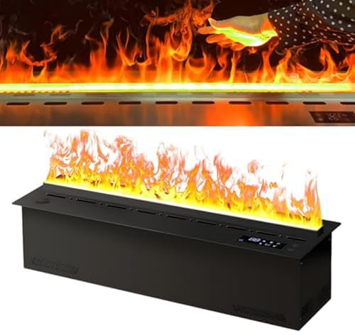 Chimenea de vapor de agua 3D,Chimeneas eléctricas,Chimenea Decorativa con Inserto,con Llama Atomizadora 3D,Panel Superior Ultrafino de 3mm,50cm/19.69in
