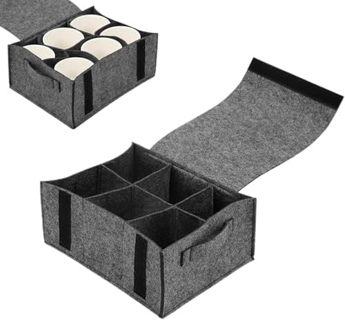 Nucalt Filz Tassenhalter Camping 27 * 15 * 15cm Glashalter Wohnmobil Glasträger für Trinkgläser Weinglas Halterung Camping Zubehör Camper Geschirr Aufbewahrung Wohnwagen Ordnungssystem Wohnwagen