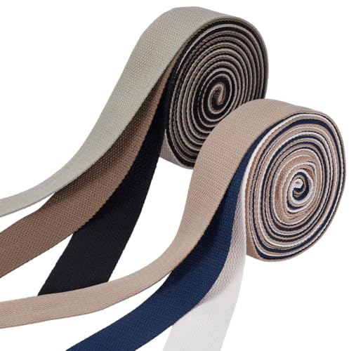 NBEADS 18 Verges 6 Couleurs Sangle en Polyester en Coton, Sangle en Coton Épais de 38mm de Large pour Sacs Fourre Tout Laisses pour Couture Fabrication de Sacs Ceintures Équipement de Plein Air