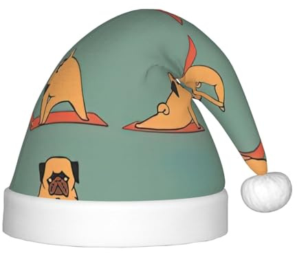 TTIGLHOH Yoga Mops Nikolausmütze für Kinder, Samt, Komfort, dickes Fell