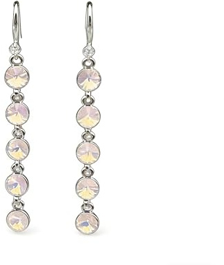 Baumelnde Ohrringe mit Kristall, Mehrfarbig, Poliert, Damen Geschenk (Rose Water Opal)