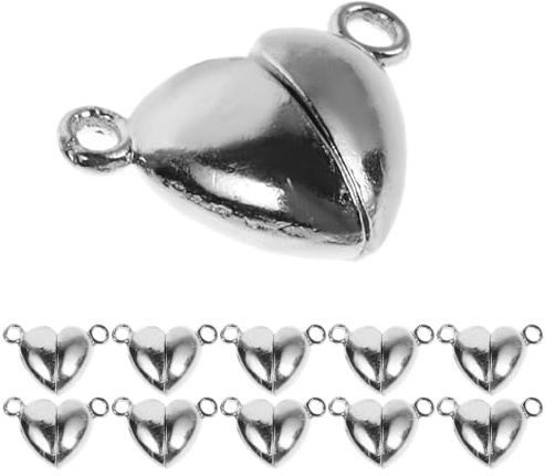 Hemobllo Heart Jewelry Clasps 12 Sets DIY Necklace and Bracelet Layering for Couples and Friendship