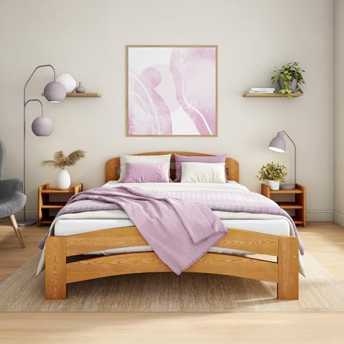 Nodax Super King Bed Frame 6ft, F10 Solid Wooden Slats, Easy Assembly