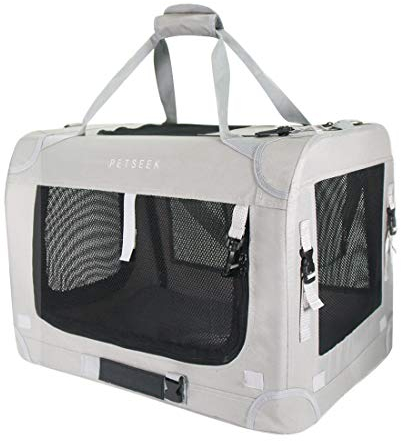 Petseek Transporttasche für Katzen, weich, faltbar, für kleine und mittelgroße Hunde, 61 x 41,9 x 40,6 cm, für Reisen, zusammenklappbar, belüftet, Komfortables Design, tragbar