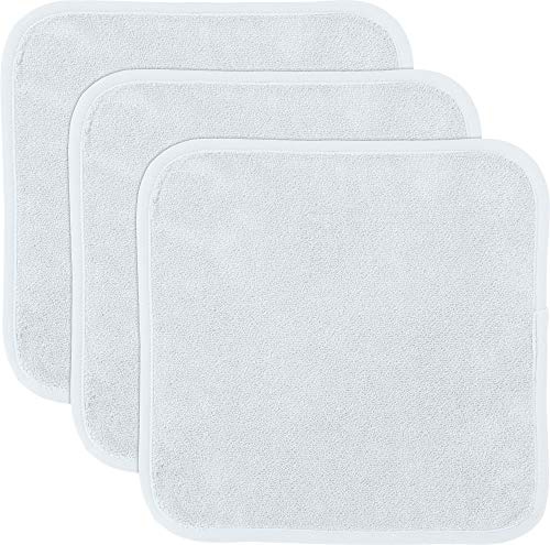 Erwin Müller Microfaser Abschminktücher weiß Größe 30x30 cm, Make-up Entferner, Gesichtsreinigung 3er-Pack - umweltfreundlich, wiederverwendbar, waschbar