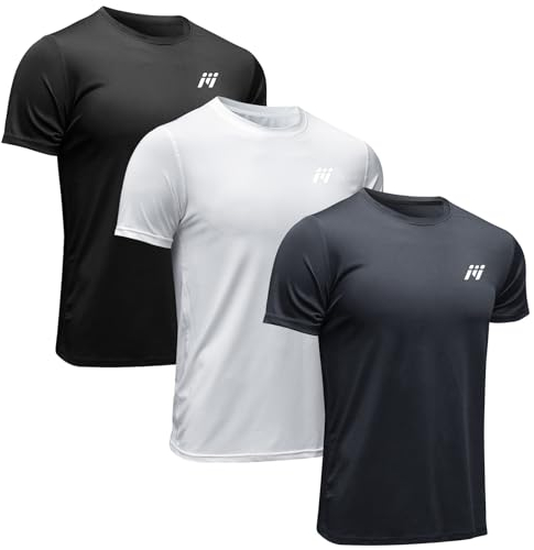 MEETWEE Men’s Sport T-Shirt, Breathable Cool Dry Mesh Base Layer Tops Short Sleeve Running Top Gym Shirt