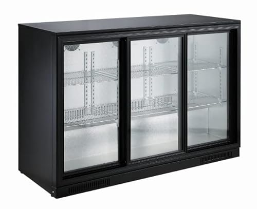 Arrière-bar réfrigéré 3 Portes Vitrées 298 litres - Combisteel - R600AGepoedercoat staal3 Portes298Vitrée/coulissante