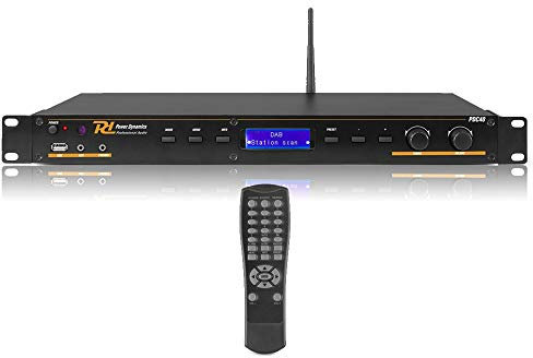 1U 19 Rack-Mountable Professional DAB Media Player with Bluetooth Receiver, USB MP3 Playback, DAB+ Digital Radio and FM Tuner - LCD Display, Remote Control Included