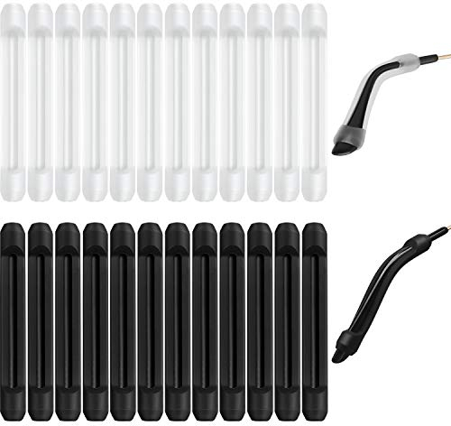 Frienda 12 Pairs Silicone Eyeglass Ear Cushions Eyeglass Pads Anti Slip Glasses Ear Hook Eyeglass Strap Holder for Reading Glasses (Black, White)