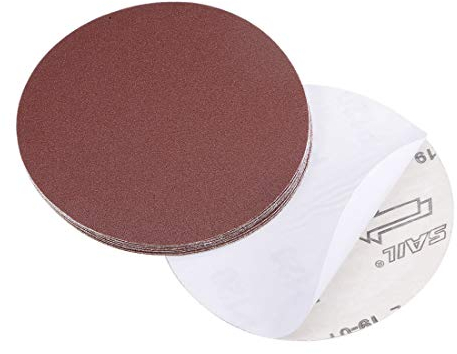 sourcing map 10St PSA Schleifscheibe Aluminiumoxid Kleberückseite Schleifpapier 120 Körnung 5 Zoll