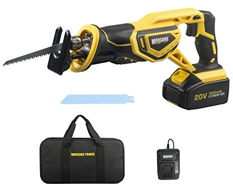 Reciprocating Saw, Morgan's Power 20V MAX Cordless with 3.0Ah Battery & 1hr Fast Charger, Includes 2 Quality Saw Blades