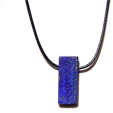 Roher Naturstein Halskette Lederband Halsband Obsidian Amethyst Quarze Kristall Meditation Schmuck für Frauen Männer-Lapislazuli