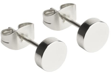 Mini Ohrstecker silber modern • Edelstahl Ohrringe rund • Kleine Stecker für zweites Ohrloch • Wasserfester Modeschmuck • Ø 6mm