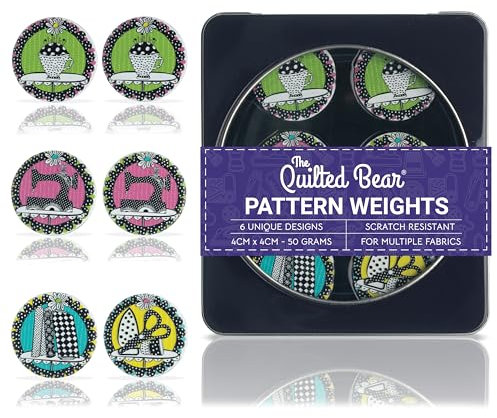 The Quilted Bear Schneidergewichte – Kratzfest Gewichte Zum Beschweren Für Nähen & Stoffe, Sewing Pattern Weights Mit Aufbewahrungskoffer (Joey Heiberg – Dolly Mamas Nähen)